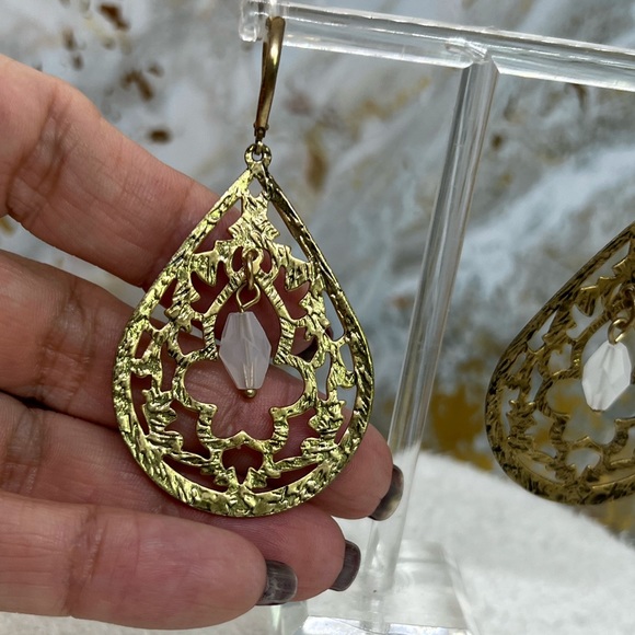 4 pairs Vintage Mod ~ Renewed Antique Brass/Copper Earrings - Picture 5 of 10